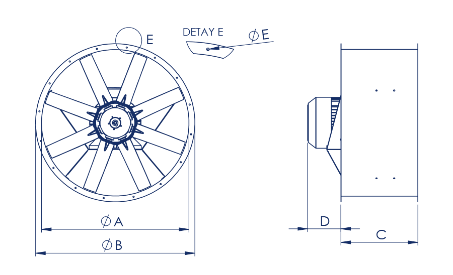 Dynair T/CC-ATX Industrial ATEX Ventilation Fan Dimensions