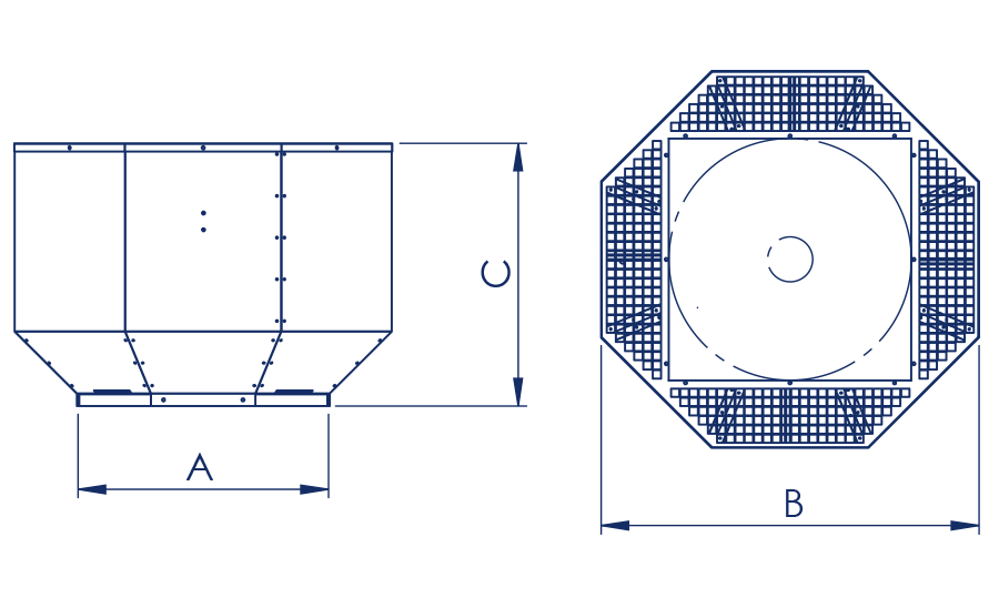 Dynair T-TAV Roof Type Ventilation Fan Dimensions